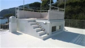 Terrazzo in resina bianca