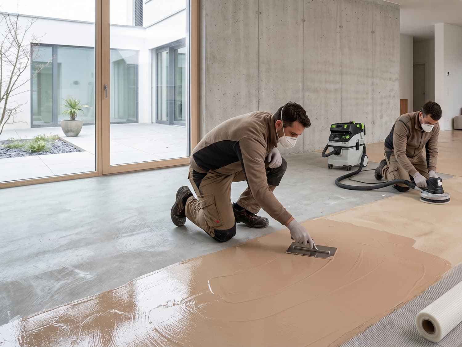 Resina spatolata su massetto: ciclo applicativo per pavimenti continui